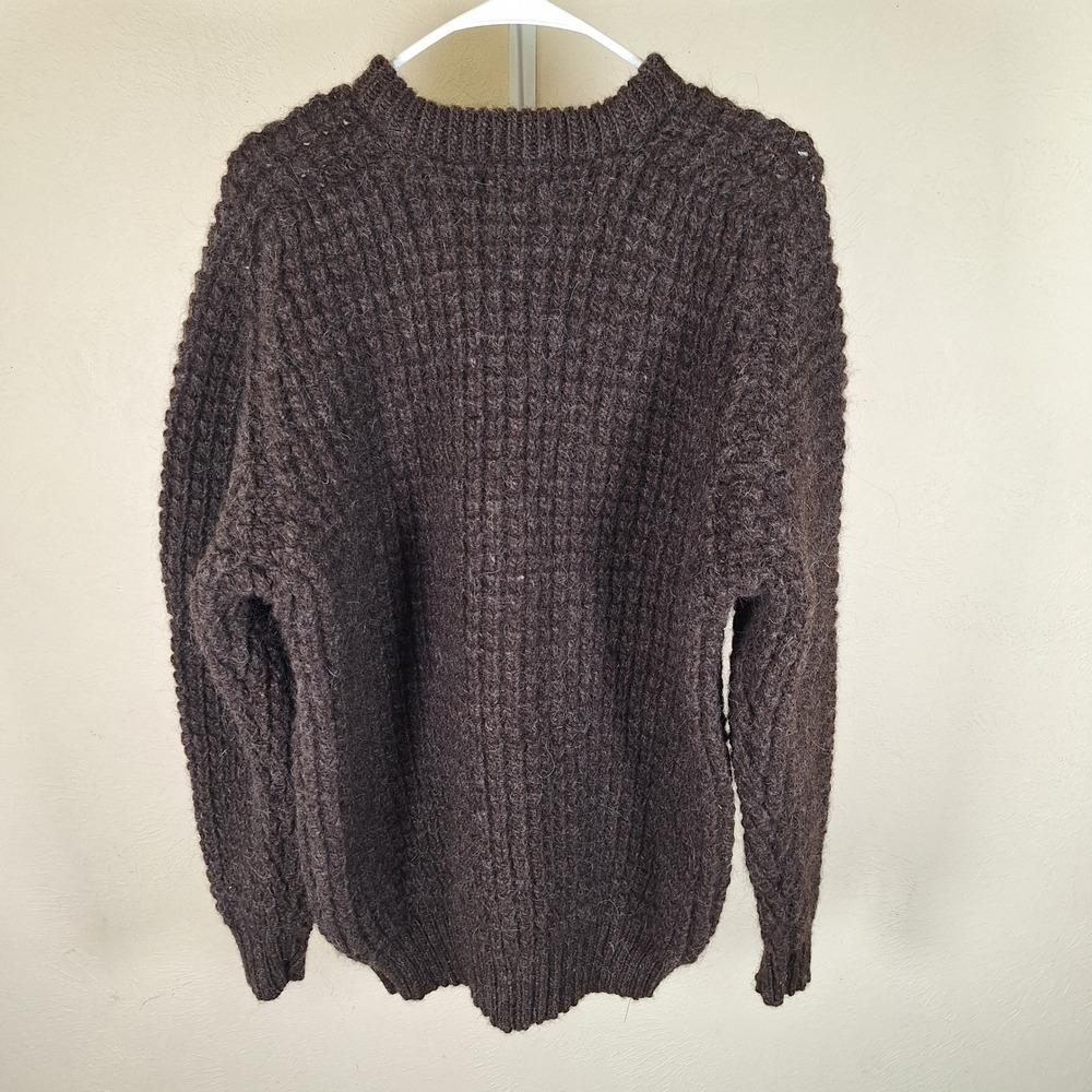 Orvis Vtg Wool Fisherman Sweater Diamond Cable Knit Ultra Heavy Chunky XL - Picture 6 of 7